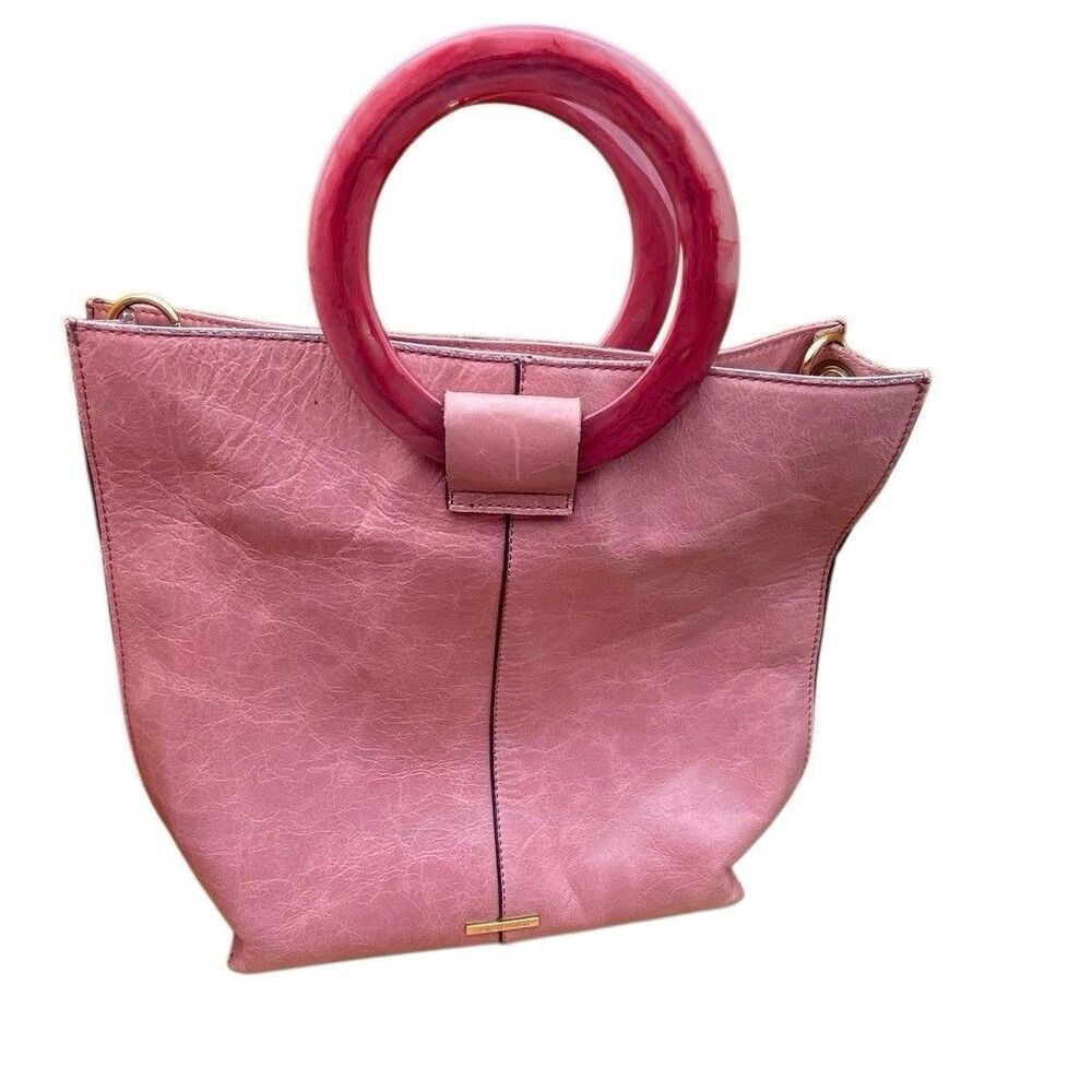 Vince Camuto Pink Satchel Cross Body Strap Leather Rare style